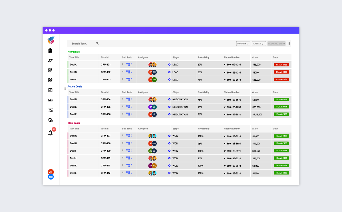 CRM Template - Yoroflow