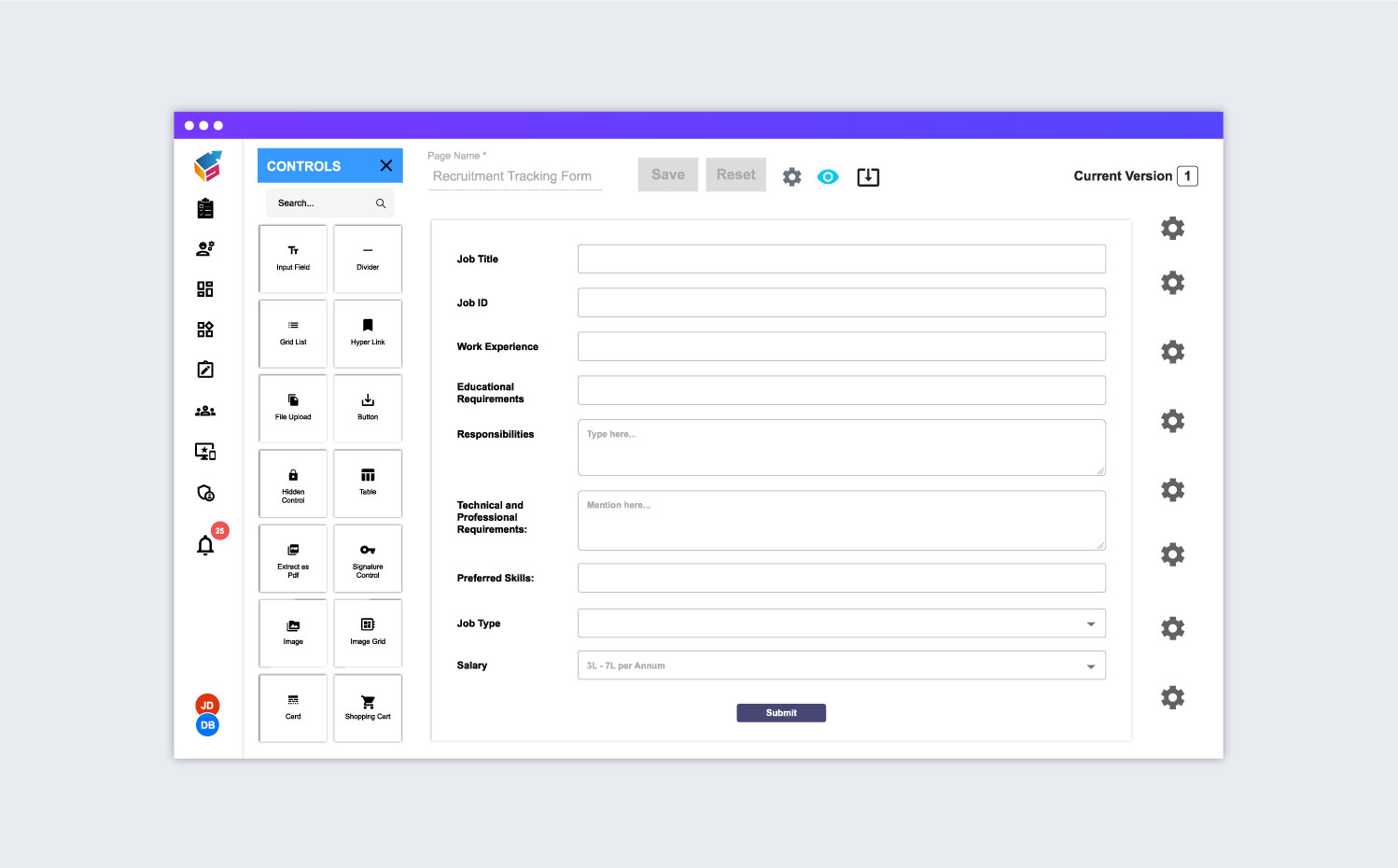 Recruitment Application Form Templates