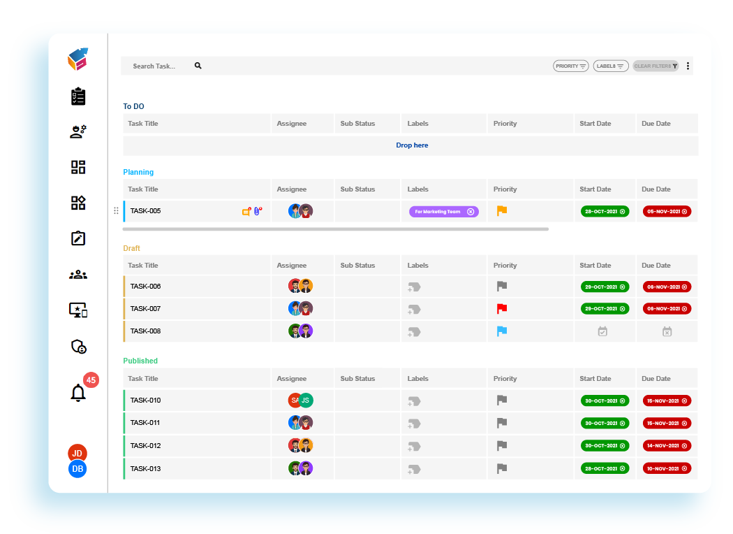 Streamlined Task Management Template| Yoroflow™